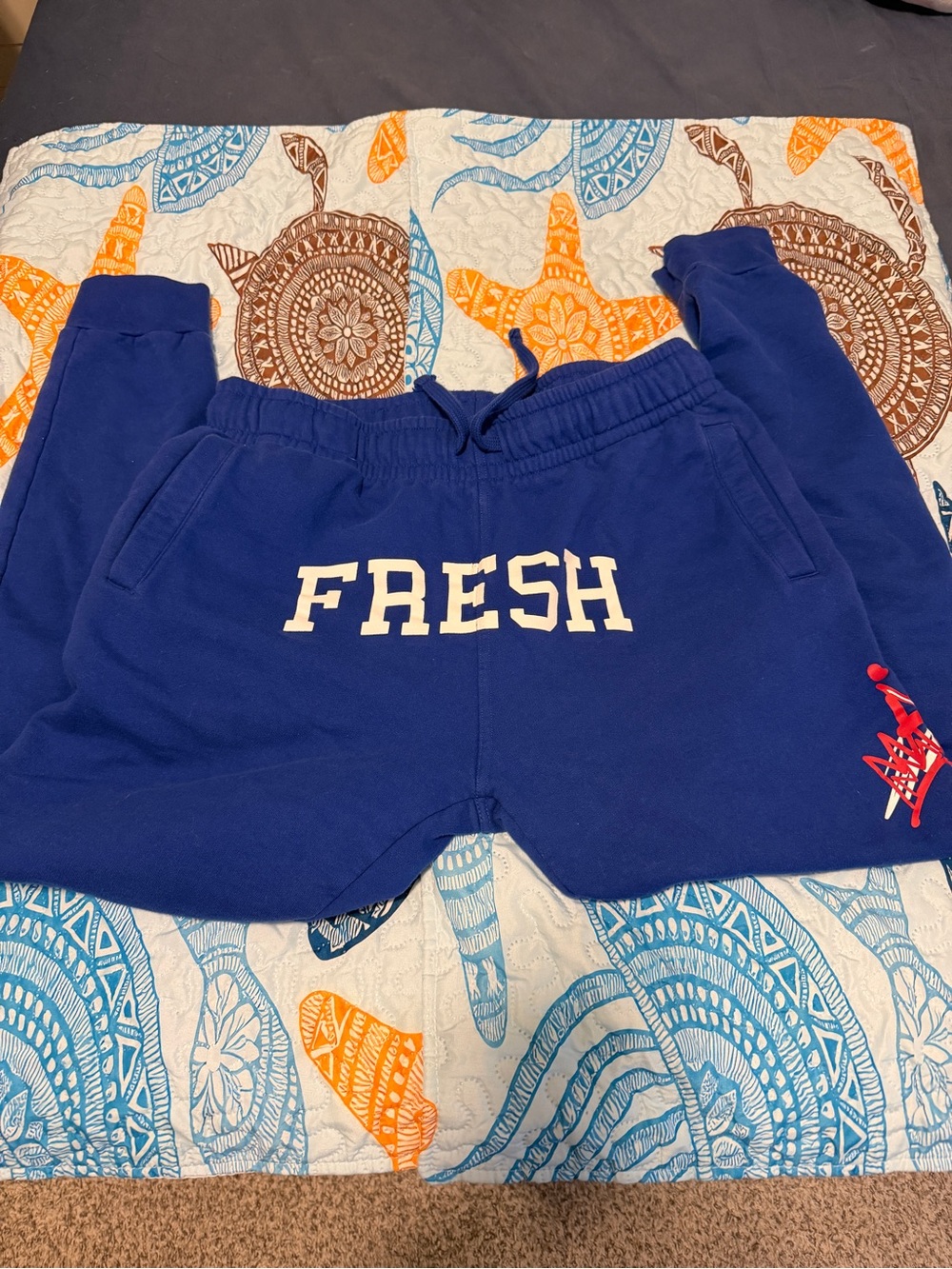 Blue 'Fresh' Fleece Jogger Bottoms